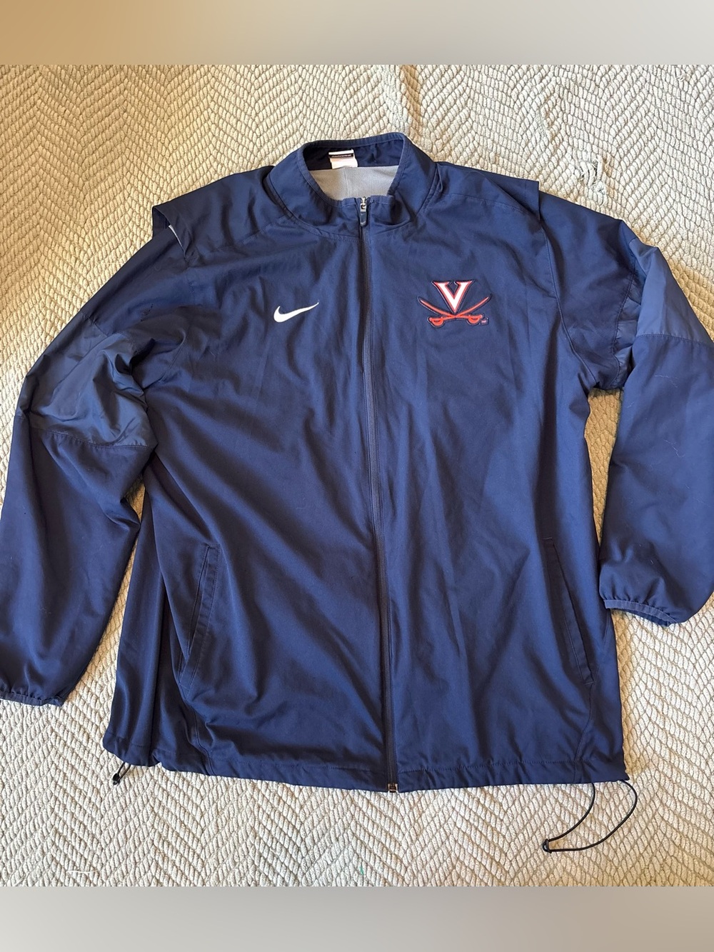 Nike Men’s Navy Virginia Cavaliers Full-Zip Jacket with White Swoosh Dri-Fit XXL